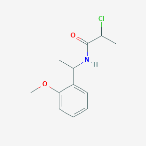 molecular formula C12H16ClNO2 B1416843 2-chloro-N-[1-(2-methoxyphenyl)ethyl]propanamide CAS No. 40023-43-6