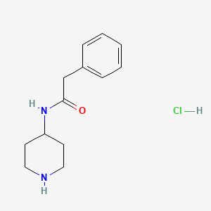 molecular formula C13H19ClN2O B1416847 2-Phenyl-N-(4-piperidinyl)acetamide hydrochloride CAS No. 1170480-78-0