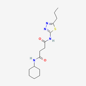 molecular formula C15H24N4O2S B14168474 N-cyclohexyl-N'-(5-propyl-1,3,4-thiadiazol-2-yl)butanediamide CAS No. 714945-54-7
