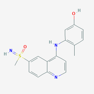 molecular formula C17H17N3O2S B14168561 Phenol, 4-methyl-3-[[6-(S-methylsulfonimidoyl)-4-quinolinyl]amino]- 