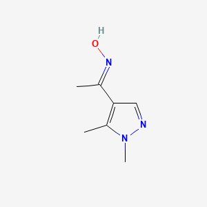 molecular formula C7H11N3O B1416857 N-[1-(1,5-dimethyl-1H-pyrazol-4-yl)ethylidene]hydroxylamine CAS No. 1019067-48-1