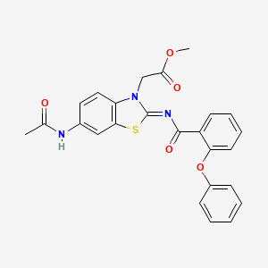 molecular formula C25H21N3O5S B14168583 Methyl 2-[6-acetamido-2-(2-phenoxybenzoyl)imino-1,3-benzothiazol-3-yl]acetate CAS No. 6278-57-5