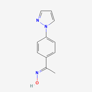molecular formula C11H11N3O B1416859 N-{1-[4-(1H-pyrazol-1-yl)phenyl]ethylidene}hydroxylamine CAS No. 1019079-11-8