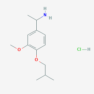 molecular formula C13H22ClNO2 B1416860 1-(4-Isobutoxy-3-methoxyphenyl)ethanamine hydrochloride CAS No. 1171067-18-7