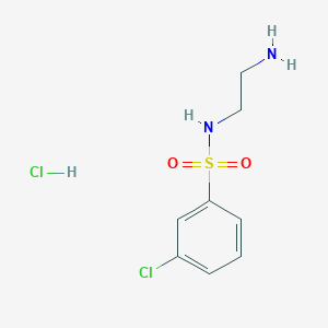 molecular formula C8H12Cl2N2O2S B1416862 N-(2-aminoethyl)-3-chlorobenzene-1-sulfonamide hydrochloride CAS No. 1170276-35-3