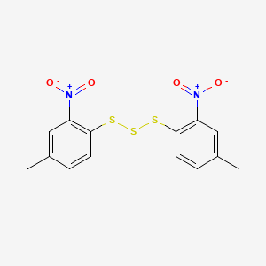 molecular formula C14H12N2O4S3 B14168622 4-Methyl-1-[(4-methyl-2-nitrophenyl)trisulfanyl]-2-nitrobenzene CAS No. 4274-36-6