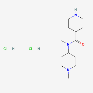 molecular formula C13H27Cl2N3O B1416864 N-methyl-N-(1-methylpiperidin-4-yl)piperidine-4-carboxamide dihydrochloride CAS No. 1171802-05-3