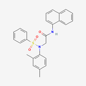 molecular formula C26H24N2O3S B14168678 N~2~-(2,4-dimethylphenyl)-N-naphthalen-1-yl-N~2~-(phenylsulfonyl)glycinamide CAS No. 6194-58-7