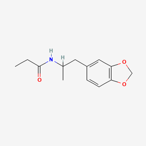 molecular formula C13H17NO3 B14168679 Propanamide, N-(2-(1,3-benzodioxol-5-yl)-1-methylethyl)- CAS No. 3689-97-2