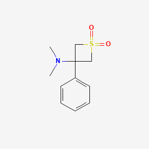 molecular formula C11H15NO2S B14168774 N,N-dimethyl-1,1-dioxo-3-phenylthietan-3-amine CAS No. 71999-99-0
