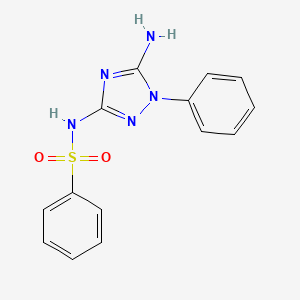 molecular formula C14H13N5O2S B14168787 N-(5-amino-1-phenyl-1,2,4-triazol-3-yl)benzenesulfonamide CAS No. 433695-79-5