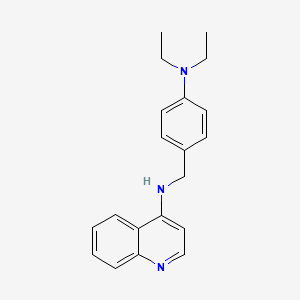 molecular formula C20H23N3 B14168885 N,N-Diethyl-4-{[(quinolin-4(1H)-ylidene)amino]methyl}aniline CAS No. 5427-50-9