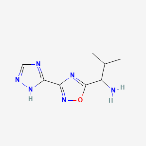 2-methyl-1-[3-(4H-1,2,4-triazol-3-yl)-1,2,4-oxadiazol-5-yl]propan-1-amine