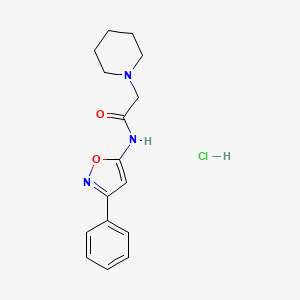 molecular formula C16H20ClN3O2 B14169050 N-(3-Phenyl-5-isoxazolyl)-1-piperidineacetamide monohydrochloride CAS No. 37853-29-5