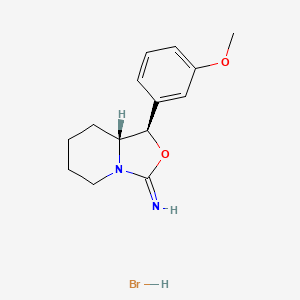 molecular formula C14H19BrN2O2 B14169057 trans-3-Imino-1-(m-methoxyphenyl)hexahydro-3H-oxazolo(3,4-a)pyridine hydrobromide CAS No. 5583-19-7