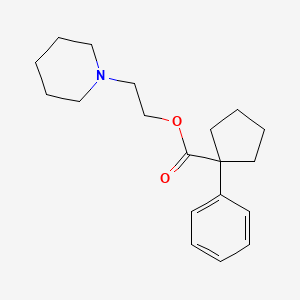 molecular formula C19H27NO2 B14169116 Cyclopentanecarboxylic acid, 1-phenyl-, 2-piperidinoethyl ester CAS No. 24158-54-1