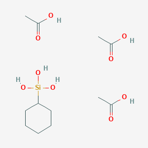 molecular formula C12H26O9Si B14169123 Acetic acid--cyclohexylsilanetriol (3/1) CAS No. 18023-77-3