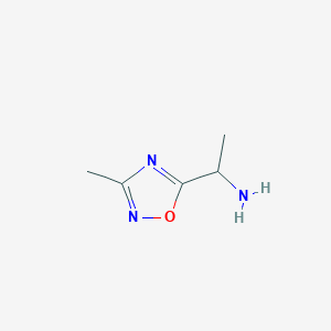 molecular formula C5H9N3O B1416917 1-(3-Methyl-1,2,4-oxadiazol-5-yl)ethanamine CAS No. 1041578-67-9