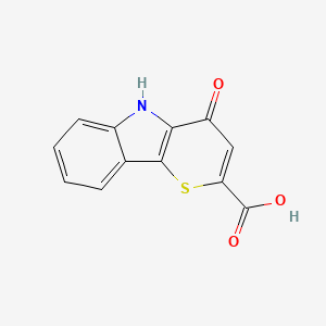 molecular formula C12H7NO3S B14169235 Thiopyrano(3,2-b)indole-2-carboxylic acid, 4,5-dihydro-4-oxo- CAS No. 103253-97-0