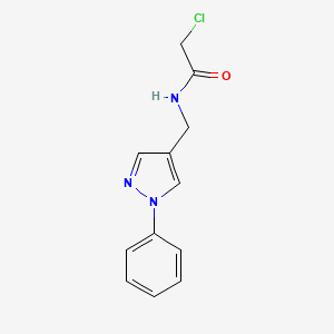 molecular formula C12H12ClN3O B1416931 2-chloro-N-[(1-phenyl-1H-pyrazol-4-yl)methyl]acetamide CAS No. 1152508-21-8