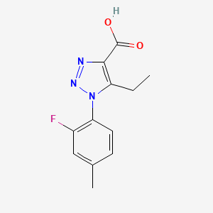 molecular formula C12H12FN3O2 B1416932 5-ethyl-1-(2-fluoro-4-methylphenyl)-1H-1,2,3-triazole-4-carboxylic acid CAS No. 1094246-15-7