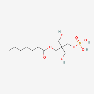 molecular formula C12H25O8P B14169341 Pentaerythritol heptanoate phosphate CAS No. 67762-76-9