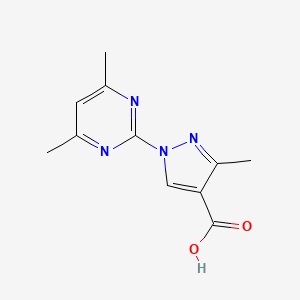 molecular formula C11H12N4O2 B1416936 1-(4,6-dimethylpyrimidin-2-yl)-3-methyl-1H-pyrazole-4-carboxylic acid CAS No. 1152508-60-5