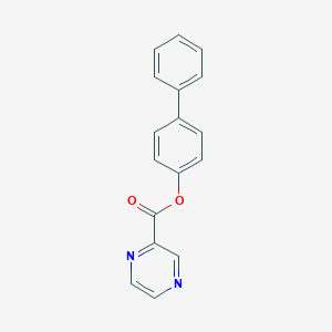 molecular formula C17H12N2O2 B141694 Pyrazinecarboxylic acid, (1,1'-biphenyl)-4-yl ester CAS No. 132172-95-3
