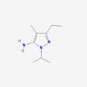 molecular formula C9H17N3 B14169401 Pyrazole, 5-amino-3-ethyl-1-isopropyl-4-methyl- CAS No. 21018-60-0