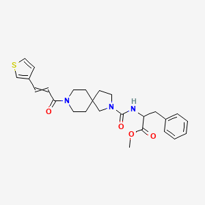 molecular formula C26H31N3O4S B14169471 Methyl N-{8-[3-(thiophen-3-yl)acryloyl]-2,8-diazaspiro[4.5]decane-2-carbonyl}phenylalaninate CAS No. 4025-16-5