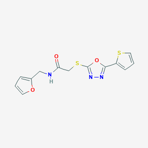 molecular formula C13H11N3O3S2 B14169524 N-(furan-2-ylmethyl)-2-[(5-thiophen-2-yl-1,3,4-oxadiazol-2-yl)sulfanyl]acetamide CAS No. 785790-00-3