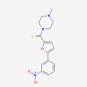 molecular formula C16H17N3O3S B14169533 (4-Methylpiperazin-1-yl)-[5-(3-nitrophenyl)furan-2-yl]methanethione CAS No. 714927-30-7