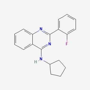 molecular formula C19H18FN3 B14169535 N-cyclopentyl-2-(2-fluorophenyl)quinazolin-4-amine CAS No. 799818-87-4