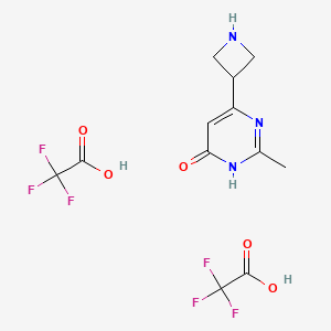 molecular formula C12H13F6N3O5 B1416954 6-Azetidin-3-yl-2-methylpyrimidin-4-ol bis(trifluoroacetate) CAS No. 2173088-86-1