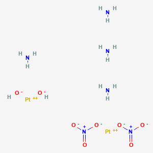 molecular formula H14N6O8Pt2 B14169611 Platinum(2+), hexaamminedi-N-hydroxydi-, dinitrate CAS No. 62048-58-2
