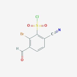 molecular formula C8H3BrClNO3S B1416963 2-Bromo-6-cyano-3-formylbenzenesulfonyl chloride CAS No. 1805584-37-5