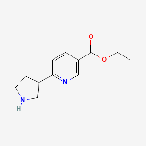 molecular formula C12H16N2O2 B14169644 Ethyl 6-(pyrrolidin-3-YL)nicotinate 