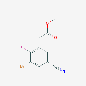 molecular formula C10H7BrFNO2 B1416965 Methyl 3-bromo-5-cyano-2-fluorophenylacetate CAS No. 1805015-59-1