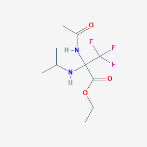 molecular formula C10H17F3N2O3 B14169650 Ethyl 2-acetamido-3,3,3-trifluoro-2-(isopropylamino)propionate CAS No. 305865-06-9