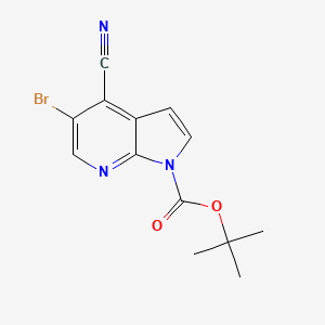 molecular formula C13H12BrN3O2 B14169733 1H-Pyrrolo[2,3-b]pyridine-1-carboxylic acid, 5-bromo-4-cyano-, 1,1-dimethylethyl ester 