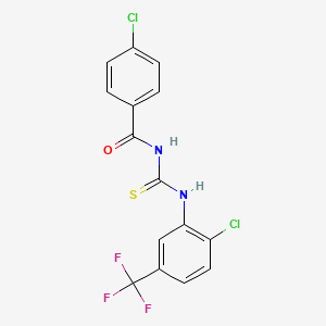 molecular formula C15H9Cl2F3N2OS B14169745 4-chloro-N-{[2-chloro-5-(trifluoromethyl)phenyl]carbamothioyl}benzamide CAS No. 6152-44-9