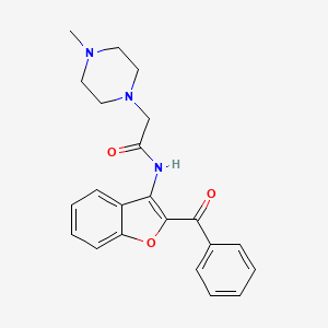 molecular formula C22H23N3O3 B14169775 N-(2-Benzoyl-benzofuran-3-yl)-2-(4-methyl-piperazin-1-yl)-acetamide CAS No. 296797-74-5