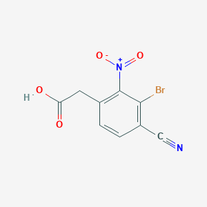 molecular formula C9H5BrN2O4 B1416981 3-Bromo-4-cyano-2-nitrophenylacetic acid CAS No. 1806853-73-5