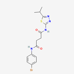 molecular formula C15H17BrN4O2S B14169821 Succinamide, N-(p-bromophenyl)-N'-(5-isopropyl-1,3,4-thiadiazol-2-yl)- CAS No. 107811-40-5