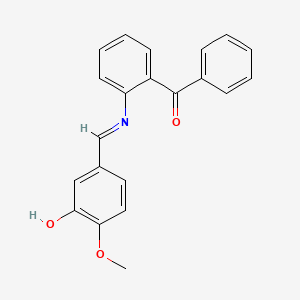 molecular formula C21H17NO3 B14169850 (2-(((3-Hydroxy-4-methoxyphenyl)methylene)amino)phenyl)methanone CAS No. 41242-39-1