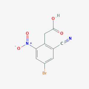 molecular formula C9H5BrN2O4 B1416986 4-Bromo-2-cyano-6-nitrophenylacetic acid CAS No. 1807021-67-5