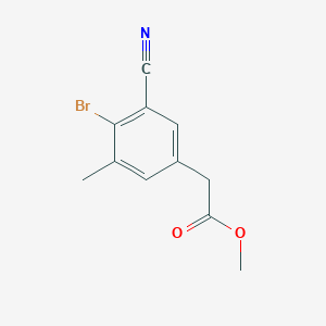 molecular formula C11H10BrNO2 B1416987 Methyl 4-bromo-3-cyano-5-methylphenylacetate CAS No. 1807044-67-2