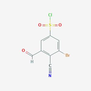 3-Bromo-4-cyano-5-formylbenzenesulfonyl chloride