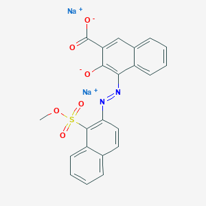 molecular formula C22H14N2Na2O6S B14169889 Disodium 3-hydroxy-4-((1-(sulphonatomethyl)-2-naphthyl)azo)-2-naphthoate CAS No. 68258-66-2