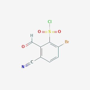 molecular formula C8H3BrClNO3S B1416989 6-Bromo-3-cyano-2-formylbenzenesulfonyl chloride CAS No. 1806849-87-5
